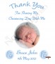 Mother and Child Photo Blue Christening Candle (White/Ivory) - Click to Zoom
