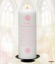 Mother and Child Photo Pink Christening Candle (White/Ivory) - Click to Zoom