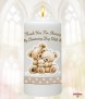 Teddy and Bubbles Brown Christening Candle (White/Ivory) - Click to Zoom