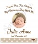 Teddy and Bubbles Brown and Photo Christening Candle (White/Ivory) - Click to Zoom