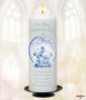 Teddy and Bubbles Blue Christening Candle (White/Ivory) - Click to Zoom