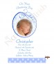 Teddy and Bubbles Blue and Photo Christening Candle (White/Ivory) - Click to Zoom