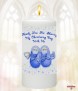 All Things Nice Blue Christening Candle (White/Ivory) - Click to Zoom