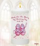 All Things Nice Pink Christening Candle (White/Ivory) - Click to Zoom