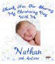 All Things Nice Blue and Photo Christening Candle (White/Ivory) - Click to Zoom