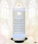 Hush Teddy Blue Christening Candle (White/Ivory) - Click to Zoom