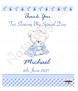 Hush Teddy Blue Christening Candle (White/Ivory) - Click to Zoom