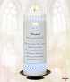 Hush Teddy Blue and Photo Christening Candle (White/Ivory) - Click to Zoom