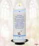 Teddy and Quilt Boy Christening Candle (White/Ivory) - Click to Zoom