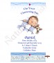 Teddy and Quilt Boy Christening Candle (White/Ivory) - Click to Zoom