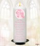 Christening Angel Pink and Photo Christening Candle (White/Ivory) - Click to Zoom