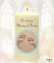 Footprints Memorial Candle (white/ivory) - Click to Zoom