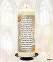 Resting Bench and Daisy Memorial Candle (white/ivory) - Click to Zoom