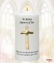 Gold Cross Memorial Candle (white/ivory) - Click to Zoom