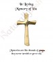 Gold Cross Memorial Candle (white/ivory) - Click to Zoom