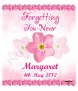 Forget Me Not Pink Memorial Candle (white/ivory) - Click to Zoom