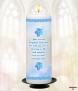 Forget Me Not Blue Memorial Candle (white/ivory) - Click to Zoom
