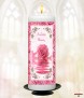 Pink Rose Memorial Candle (white/ivory) - Click to Zoom