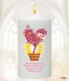 Love Heart Flowers Get Well Soon Personalised Candle - Click to Zoom