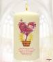 Love Heart Flowers Get Well Soon Personalised Candle - Click to Zoom