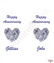 Love Heart Gem Happy Wedding Anniversary Candles - Click to Zoom