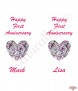 Love Heart Gem Happy 1st Wedding Anniversary Candles - Click to Zoom