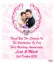 Love Heart Gem and Photo Happy 1st Wedding Anniversary Candles - Click to Zoom