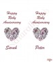 Love Heart Gem and Photo Happy Ruby Wedding Anniversary Candles - Click to Zoom