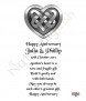 Silver Happy Anniversary Celtic Heart Candles - Click to Zoom