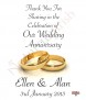 Happy Anniversary Plain Gold Rings Candles - Click to Zoom