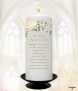 White Flowers Gold Wedding Remembrance Candle - Click to Zoom