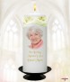 White Roses Gold Mum Wedding Remembrance Candle - Click to Zoom