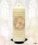 Red Bouquet Gold Wedding Remembrance Candle - Click to Zoom