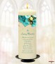 Teal Rose Wedding Remembrance Candle - Click to Zoom