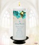 Teal Rose Wedding Remembrance Candle - Click to Zoom