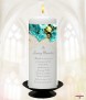 Teal Rose Silver Wedding Remembrance Candle - Click to Zoom