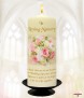 Pink Bouquet Gold Wedding Remembrance Candle - Click to Zoom