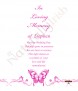 Pink Magestic Butterfly Wedding Remembrance Candle - Click to Zoom