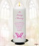 Pink Magestic Butterfly Wedding Remembrance Candle - Click to Zoom