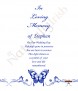 Blue Magestic Butterfly Wedding Remembrance Candle - Click to Zoom