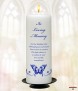 Blue Magestic Butterfly Wedding Remembrance Candle - Click to Zoom