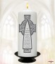 Silver Celtic Cross Wedding Remembrance Candle - Click to Zoom