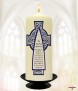 Navy and Silver Celtic Cross Wedding Remembrance Candle - Click to Zoom
