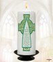 Green Celtic Cross Wedding Remembrance Candle - Click to Zoom