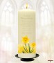 Daffodil and Photo Gold Wedding Remembrance Candle - Click to Zoom