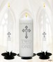 Two Shall Become One Silver Wedding Candles (White) - Click to Zoom