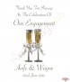 Engagement Glasses Favour Candle (White) - Click to Zoom
