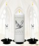 Love & Dove Silver Wedding Candles (White) - Click to Zoom