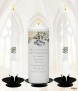 White Flowers & Rings Wedding Candles (White) - Click to Zoom