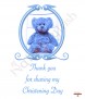 Blue Vintage Frame Teddy Christening Favour (White) - Click to Zoom